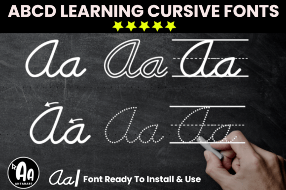 Using Abcd Cursive Handwriting Tracing Bundle as a Premium Typeface